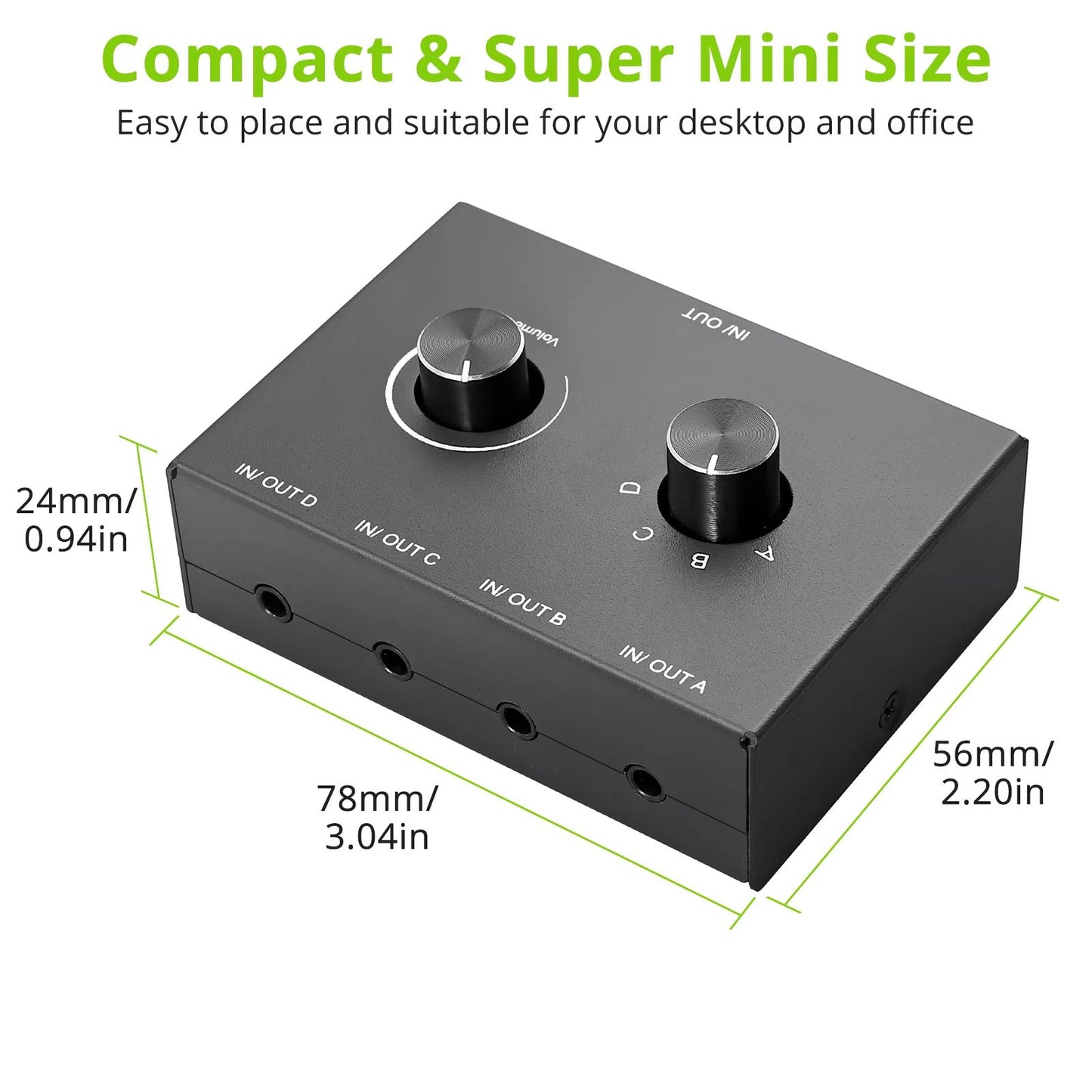 42 Way 35mm Stereo Audio Switcher  BiDirectional Splitter Box With Mute 2