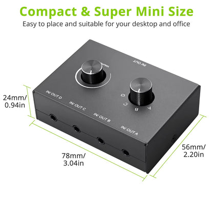 42 Way 35mm Stereo Audio Switcher  BiDirectional Splitter Box With Mute 2