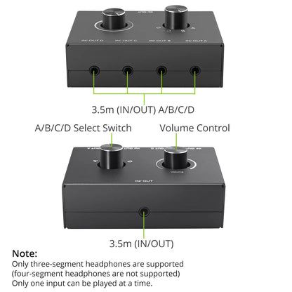 42 Way 35mm Stereo Audio Switcher  BiDirectional Splitter Box With Mute 3