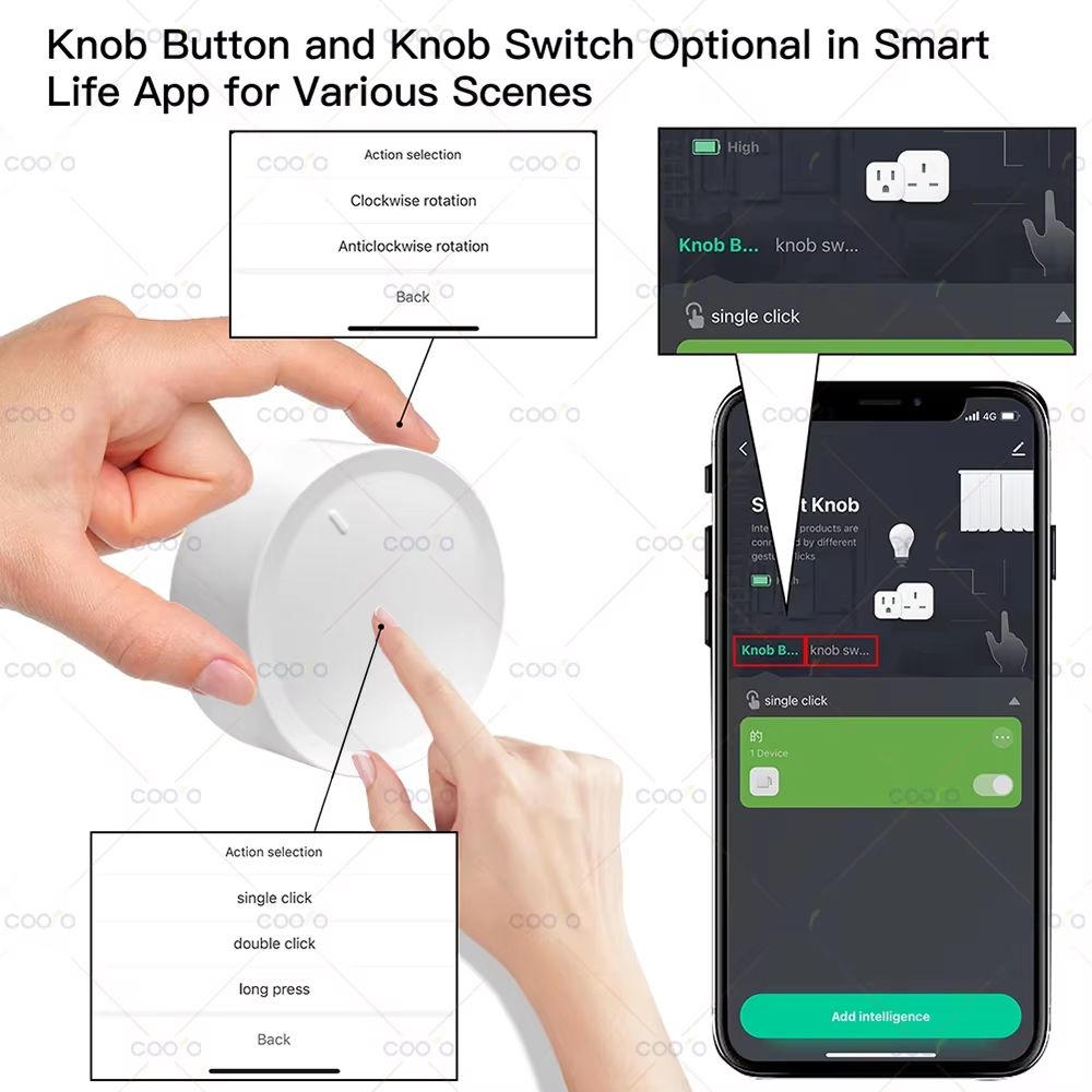 Tuya ZigBee Smart Knob Switch Rotatable Dimmer For Home Automation 4