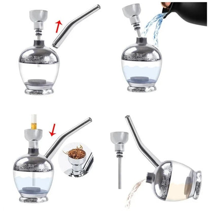 Microfilter Water Smoking Pipe For 8mm Cut Tobacco Portable Tar Reduction Pipe 2