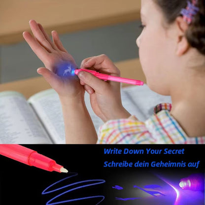 4pcs Luminous Magic UV Light Pens  Invisible Ink Drawing  Learning Set For Kids 2