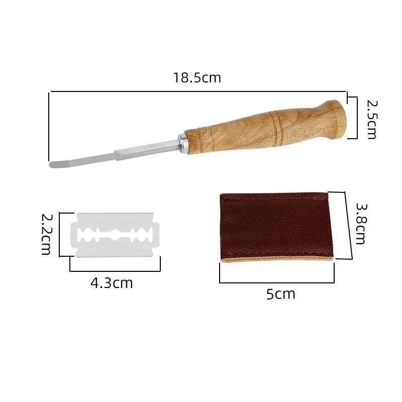 Bread Lame Slashing Tool With 5 Razor Blades And Leather Cover For Homemade Bread And Pizza 1