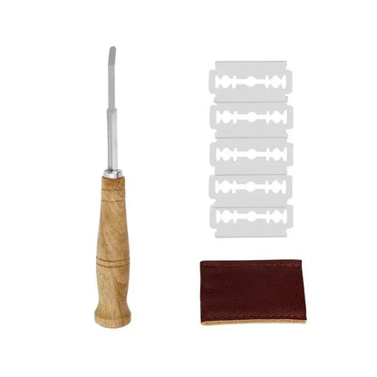 Bread Lame Slashing Tool With 5 Razor Blades And Leather Cover For Homemade Bread And Pizza 2