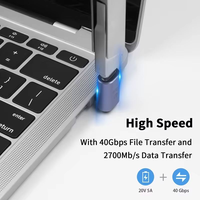 USB40 40Gbps 90 TypeC Adapter  100W Fast Charging  Data Converter For MacBook 1