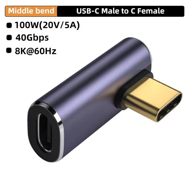 USB40 40Gbps 90 TypeC Adapter  100W Fast Charging  Data Converter For MacBook 9
