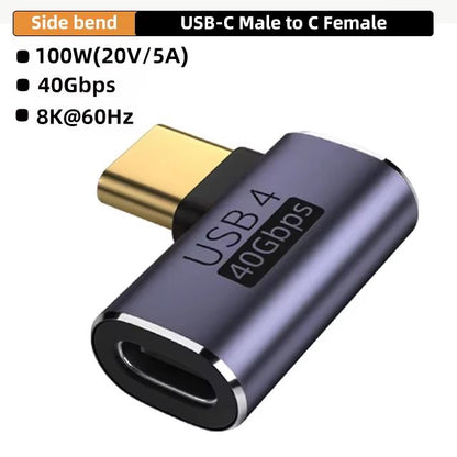 USB40 40Gbps 90 TypeC Adapter  100W Fast Charging  Data Converter For MacBook 7