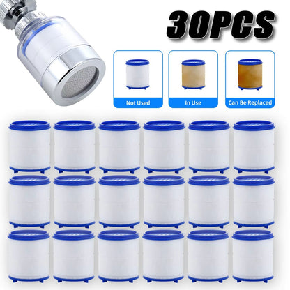 30PCS Faucet & Shower Water Filter Cartridges – Dual PP Cotton Replacement for Kitchen & Bath