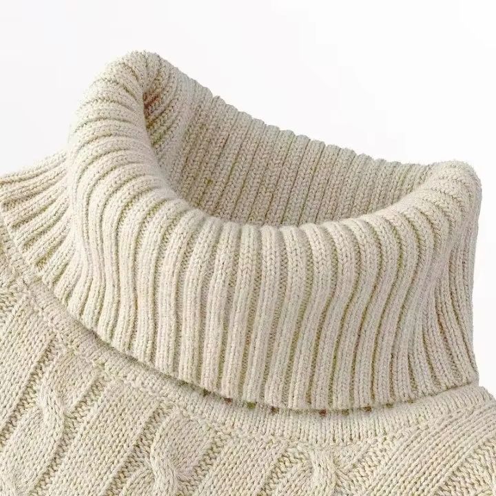 Mens Turtleneck Sweater  Casual Rollneck Knitted Wool Jumper For Warmth 9