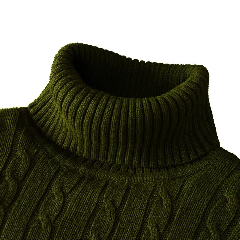 Mens Turtleneck Sweater  Casual Rollneck Knitted Wool Jumper For Warmth 12