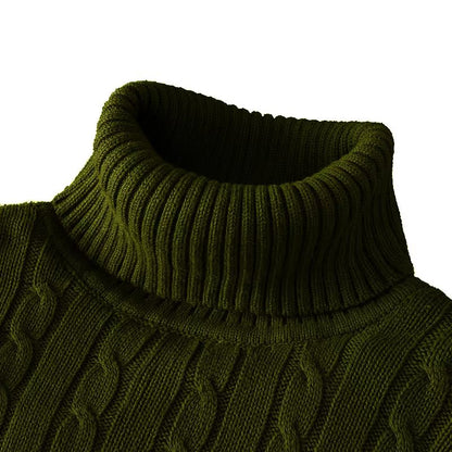 Mens Turtleneck Sweater  Casual Rollneck Knitted Wool Jumper For Warmth 12
