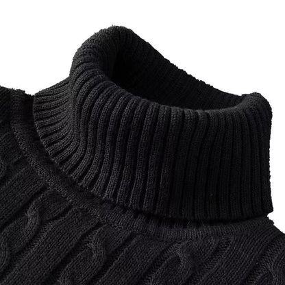Mens Turtleneck Sweater  Casual Rollneck Knitted Wool Jumper For Warmth 13