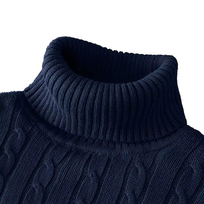 Mens Turtleneck Sweater  Casual Rollneck Knitted Wool Jumper For Warmth 3
