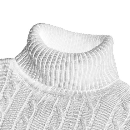 Mens Turtleneck Sweater  Casual Rollneck Knitted Wool Jumper For Warmth 4
