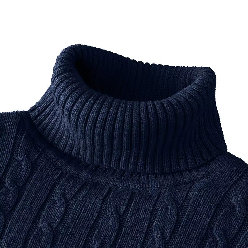 Mens Turtleneck Sweater  Casual Rollneck Knitted Wool Jumper For Warmth 6