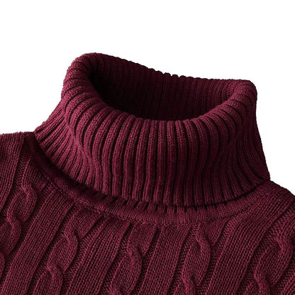 Mens Turtleneck Sweater  Casual Rollneck Knitted Wool Jumper For Warmth 8