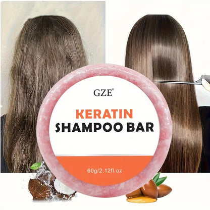 Keratin Shampoo Bar – Thickening & Anti-Frizz Soap for Dry, Damaged, Curly, or Color-Treated Hair