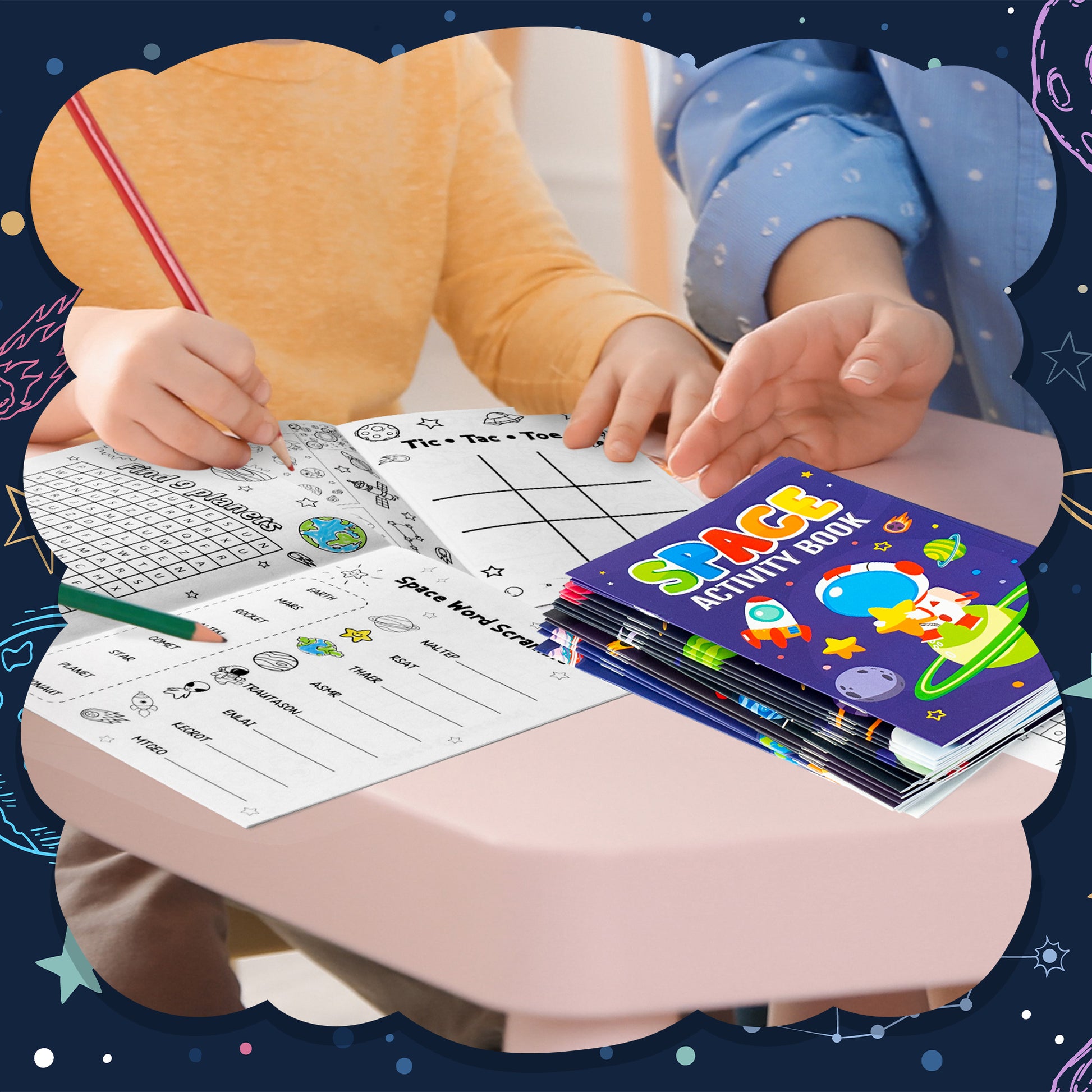 Space Activity Book , Astronaut Coloring Book, Planet Drawing Kit, Mind Games, Classroom Art Supplies