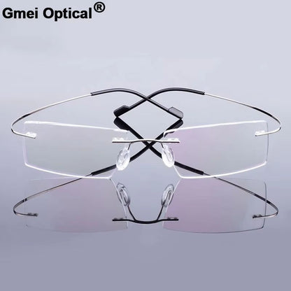 Gmei Rimless Optical Glasses – Ultralight Flexible Memory Alloy Eyeglass Frames for Men & Women