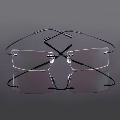 Gmei Rimless Optical Glasses  Ultralight Flexible Memory Alloy Eyeglass Frames For Men  Women 1