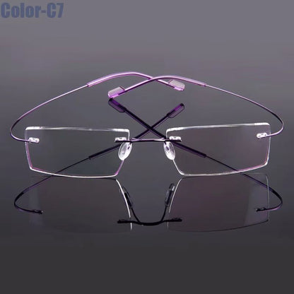 Gmei Rimless Optical Glasses  Ultralight Flexible Memory Alloy Eyeglass Frames For Men  Women 12