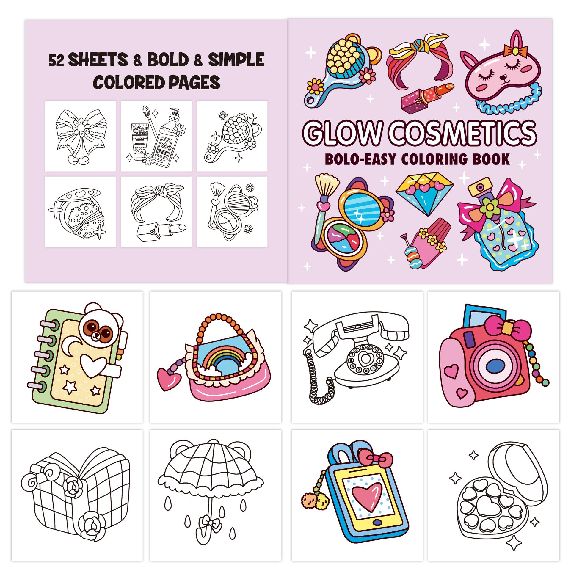 Girl Moment Unpack Coloring Book, Freehand Coloring Set, Cute Healing Diy Painting