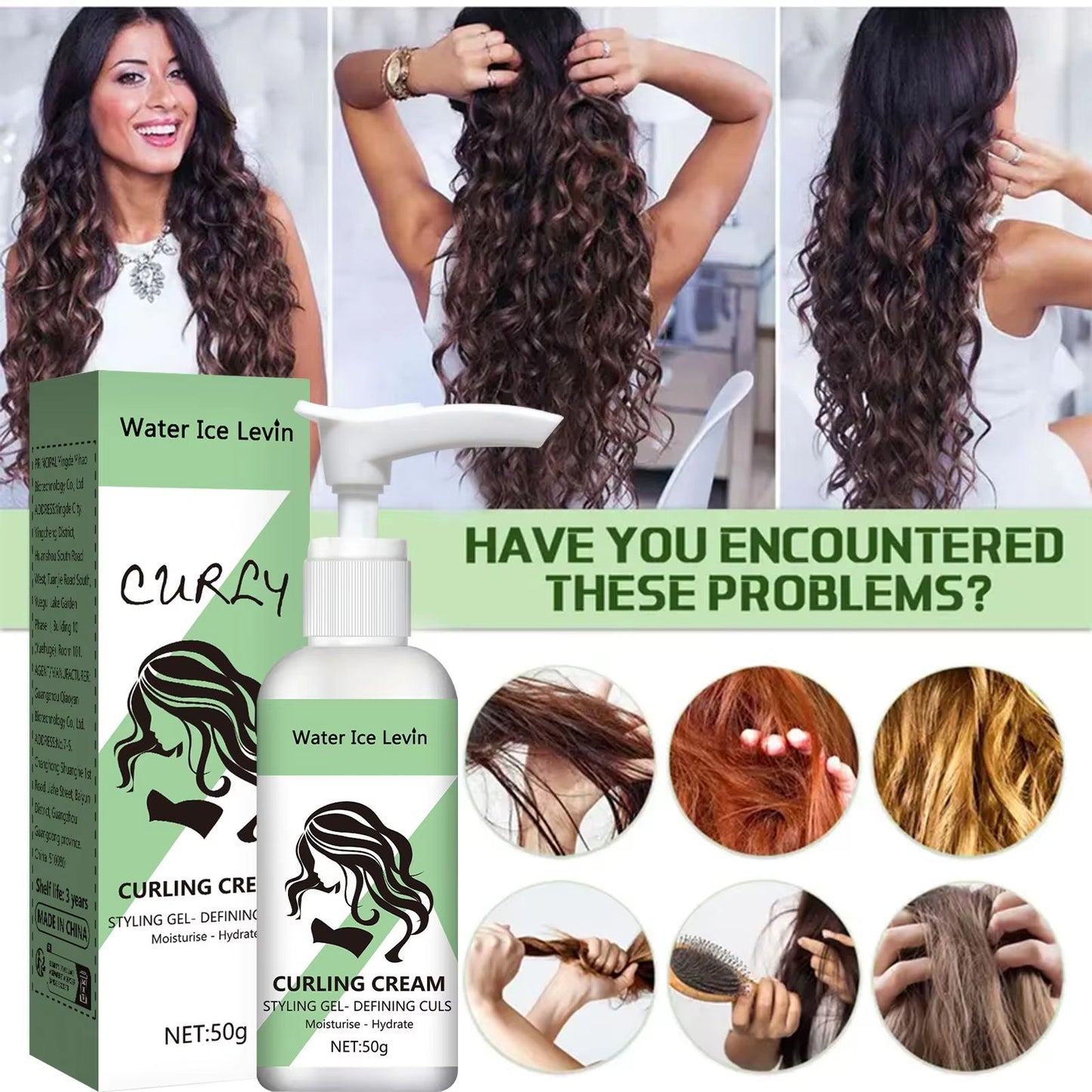 Curly Hair Styling Cream  Moisturizing  Shine Enhancing Curl Defining Cream 2