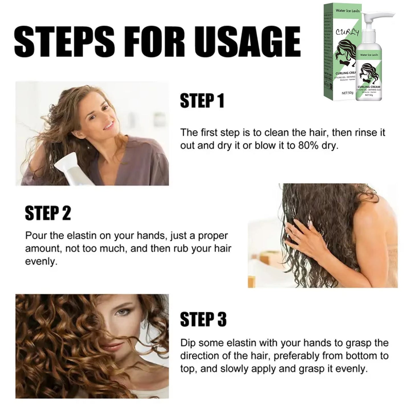 Curly Hair Styling Cream  Moisturizing  Shine Enhancing Curl Defining Cream 5