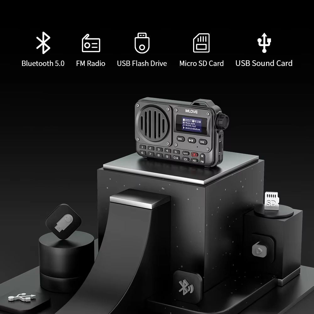 MLOVE BV800 Portable Bluetooth Speaker With FM Radio  LCD Display 2