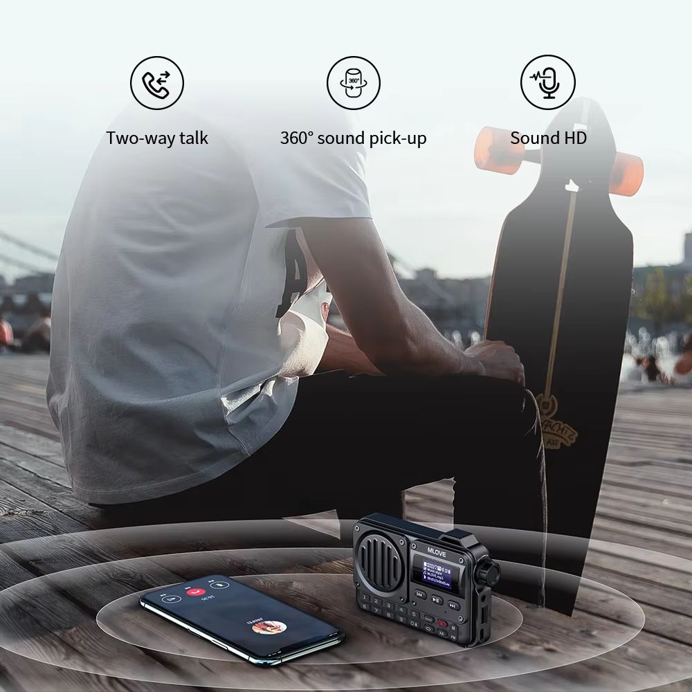 MLOVE BV800 Portable Bluetooth Speaker With FM Radio  LCD Display 3