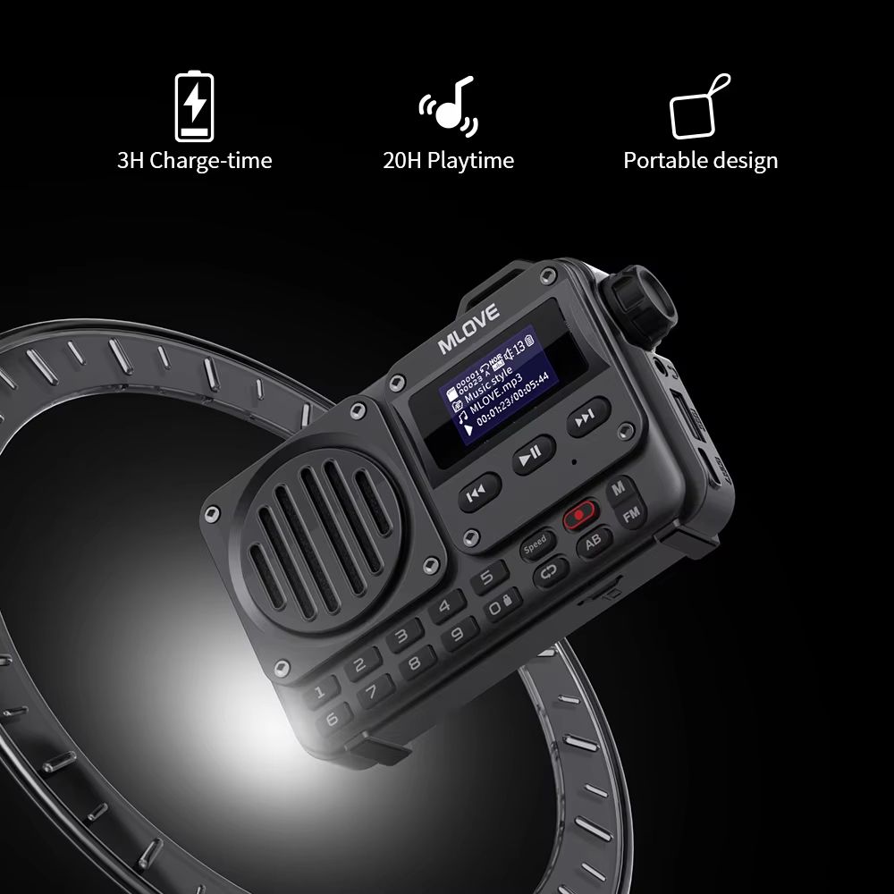 MLOVE BV800 Portable Bluetooth Speaker With FM Radio  LCD Display 5