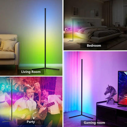 Modern RGB Floor Lamp, Color Changing, Music Sync Mode, Standing Mood Light for Bedroom, Living Room