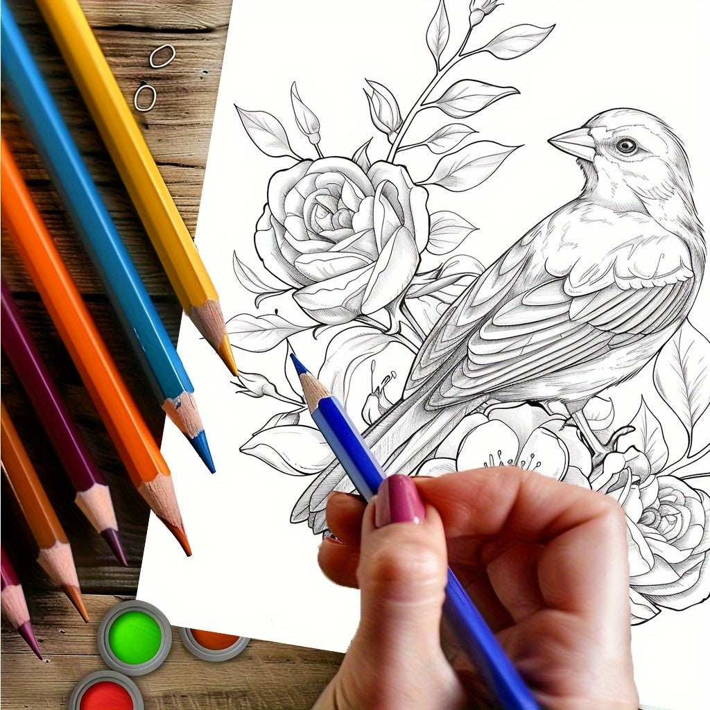 Charming Birds World Coloring Book For Soothing Stress And Relaxation A Stress Reduction Colouring  5