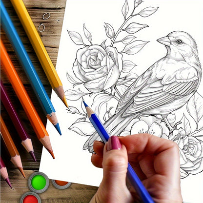 Charming Birds World Coloring Book For Soothing Stress And Relaxation A Stress Reduction Colouring  5