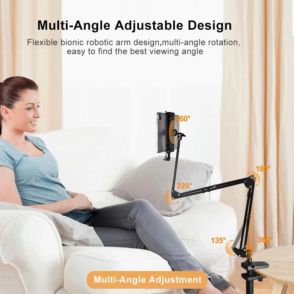 Adjustable Tablet Holder With 360 Degree Rotating Arm For Bed And Desk 2