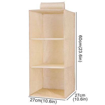 Collapsible Hanging Wardrobe Organizer With Drawer Compartments 9