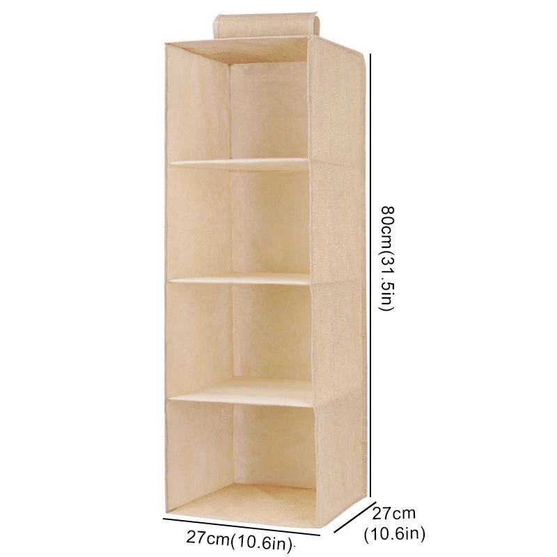Collapsible Hanging Wardrobe Organizer With Drawer Compartments 11