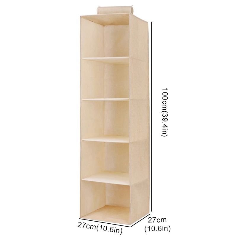 Collapsible Hanging Wardrobe Organizer With Drawer Compartments 13