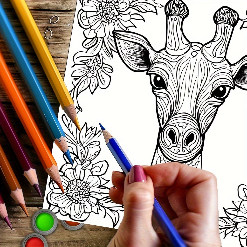 Animals Coloring Book For Adults Stress Relief And Mood Reduction Valentines Gift Idea 3