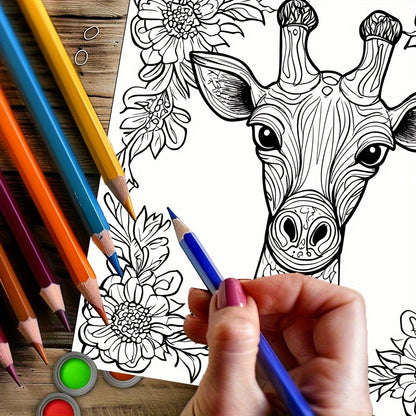 Animals Coloring Book For Adults Stress Relief And Mood Reduction Valentines Gift Idea 3