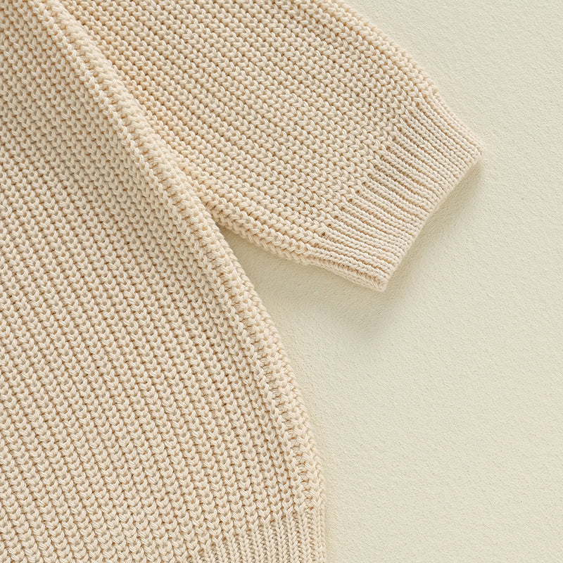 Sweaters, Chunky Knit Ribbed Tops, Solid Color Long Sleeve Round Neck, Autumn Winter Fashion