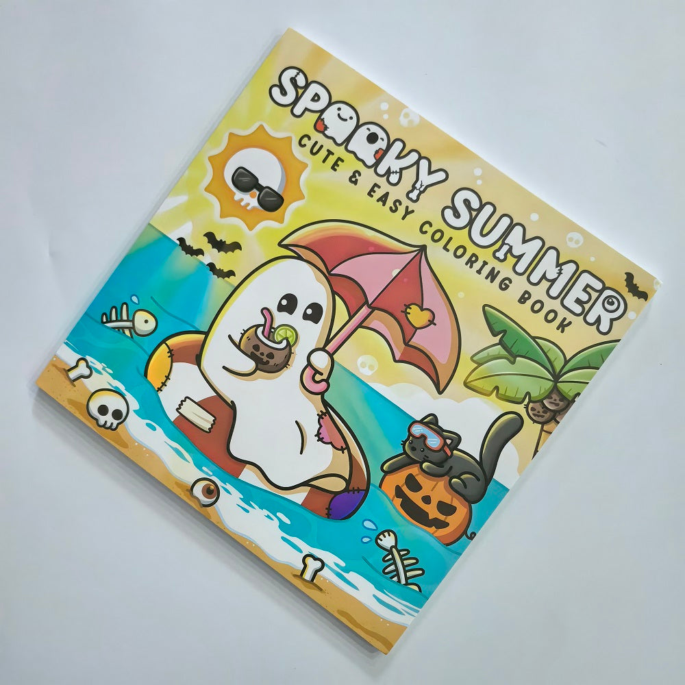 Cute Halloween Coloring Book for Adults, Spooky and Easy Drawing Pages, Perfect Gift for Party, Birthday, and Summer Fun