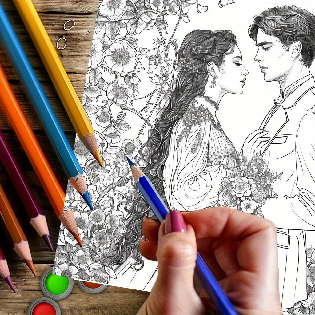 Beautiful Lovers Coloring Book For Adult Stress Reduction A Colouring Book For Stress Relief And Mo 1