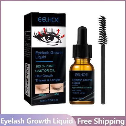 Natural Eyebrow & Eyelash Growth Serum – Thickening, Curling, and Moisturizing Castor Oil Liquid for Female Makeup