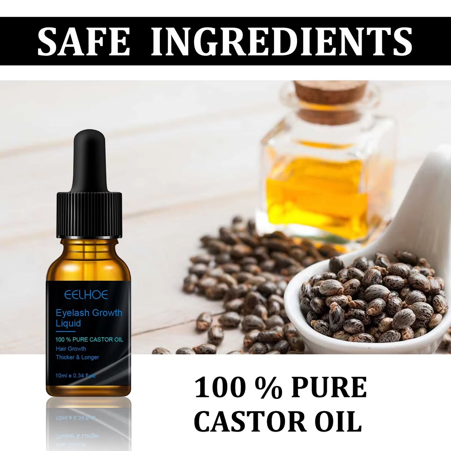 Natural Eyebrow  Eyelash Growth Serum  Thickening Curling And Moisturizing Castor Oil Liquid For Fe 2