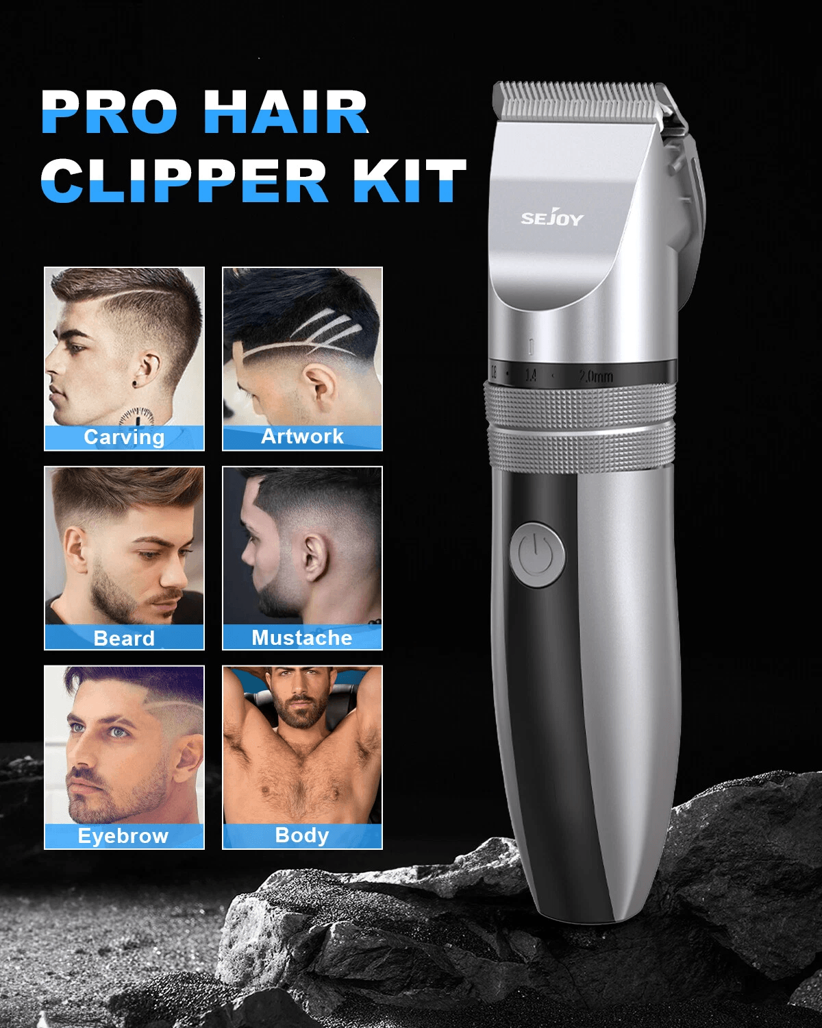 Professional Hair Clippers Cordless Trimmer Beard Cutting Barber Machine Kit Precision Adjustable G 6