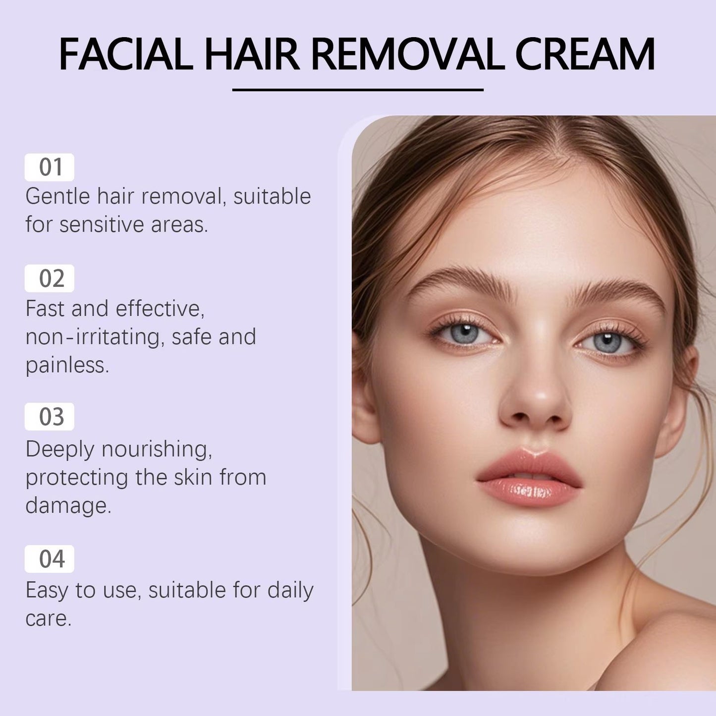Gentle Facial Hair Removal Cream  Painless Nourishing And NonIrritating Skin Care Solution 4