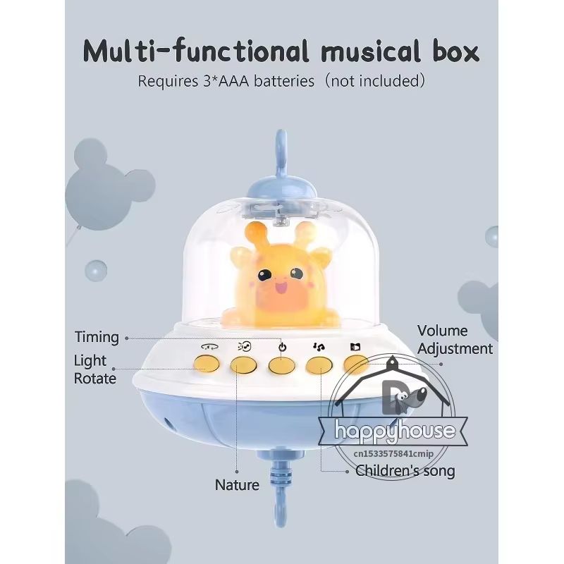 Musical Baby Crib Mobile With Lights  Music Projection  RemoteControlled Infant Crib Toy 2