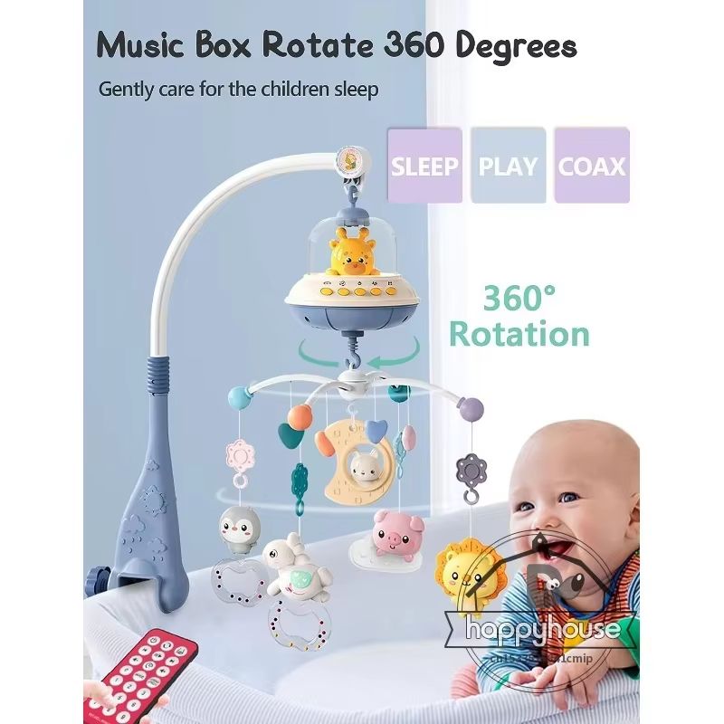 Musical Baby Crib Mobile With Lights  Music Projection  RemoteControlled Infant Crib Toy 3