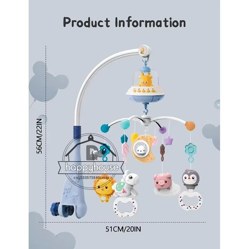 Musical Baby Crib Mobile With Lights  Music Projection  RemoteControlled Infant Crib Toy 4